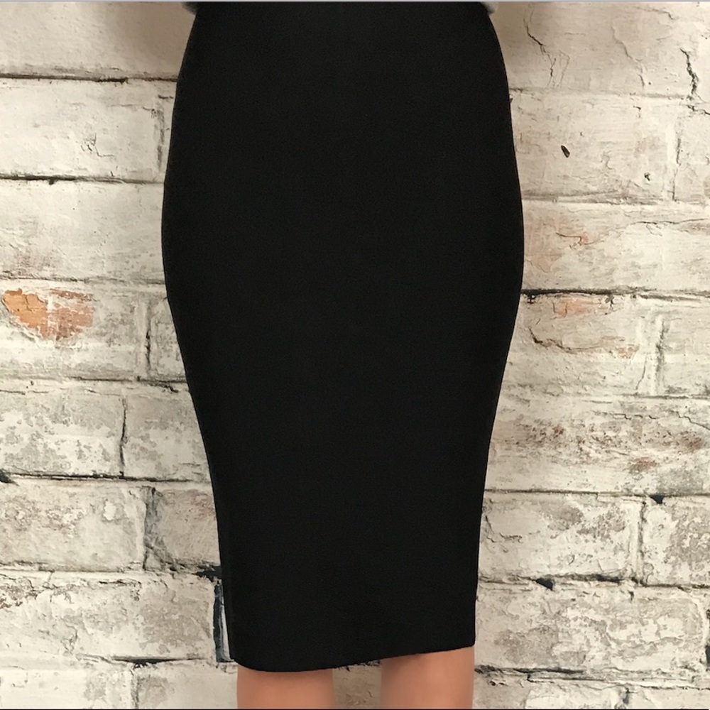 Black bandage pencil skirt